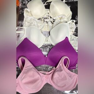 Lot Of 5 Bras Size 34B Victoria’s Secret Calvin Klein Lily Of France Wacoal Bali